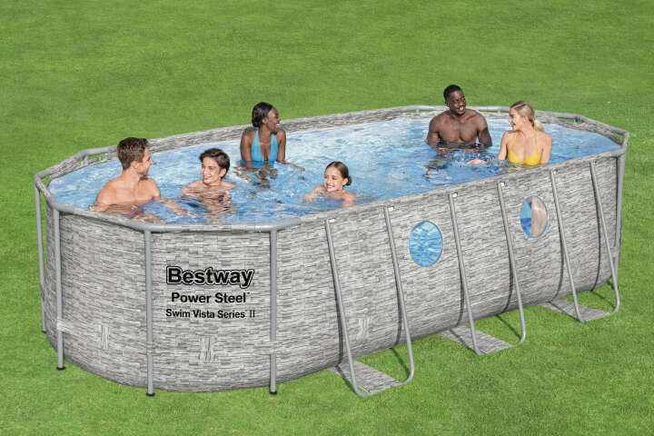 Bestway Power Steel Swim Vista Series Frame Pool Komplett-Set 549 x 274 x 122 cm